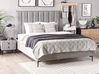 Schlafzimmer Set SEZANNE Samtstoff Hellgrau 160 x 200 cm