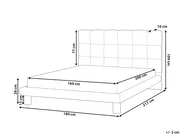 Krevet Buklé CRESSAT 160 x 200 cm Krem bijela_1009062