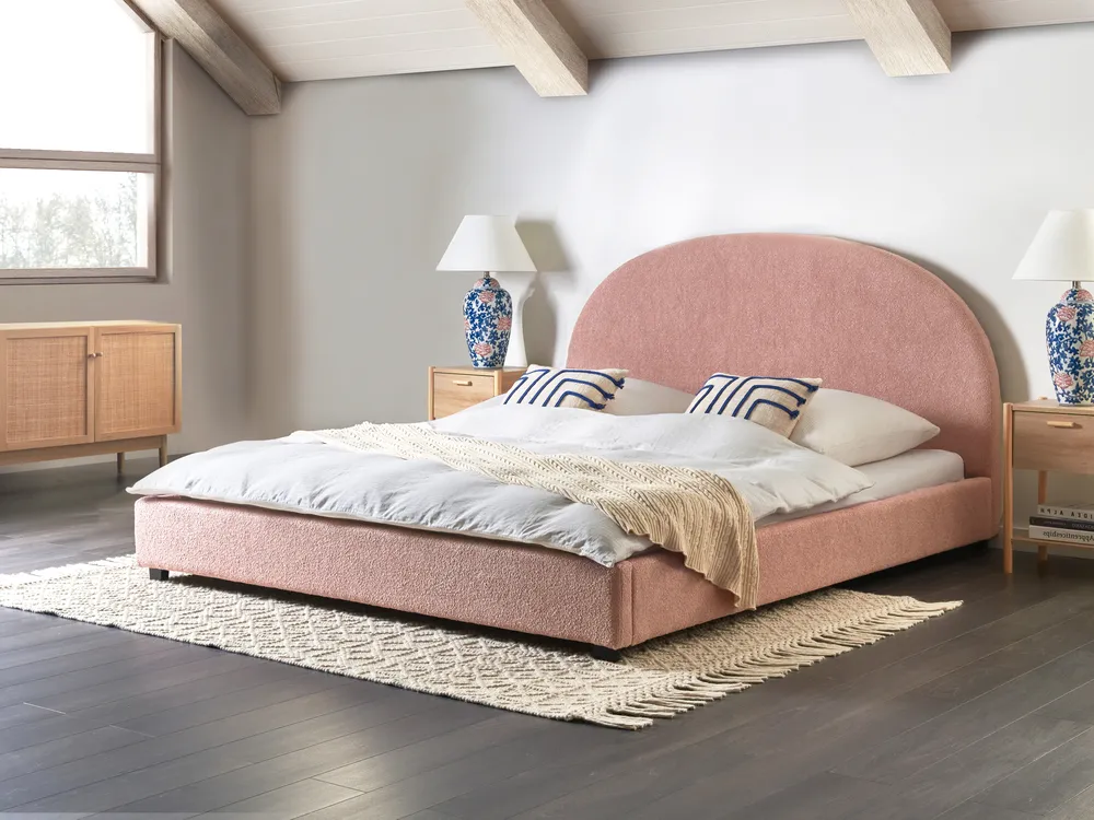 Wasserbett Bouclé VAUCLUSE 180 x 200 cm Pastellrosa