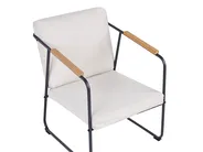 Lounge Set mit Tisch 4-Sitzer VEZZANA Metall Hellbeige_931096