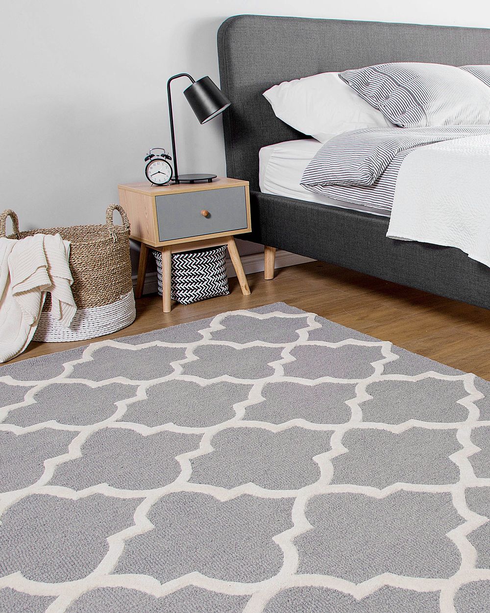 Rug SILVAN Light Grey 160 x 230 cm Wool
