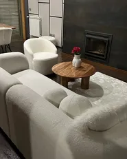 Sofa 3-Sitzer LEIREN Bouclé Weiß_907318