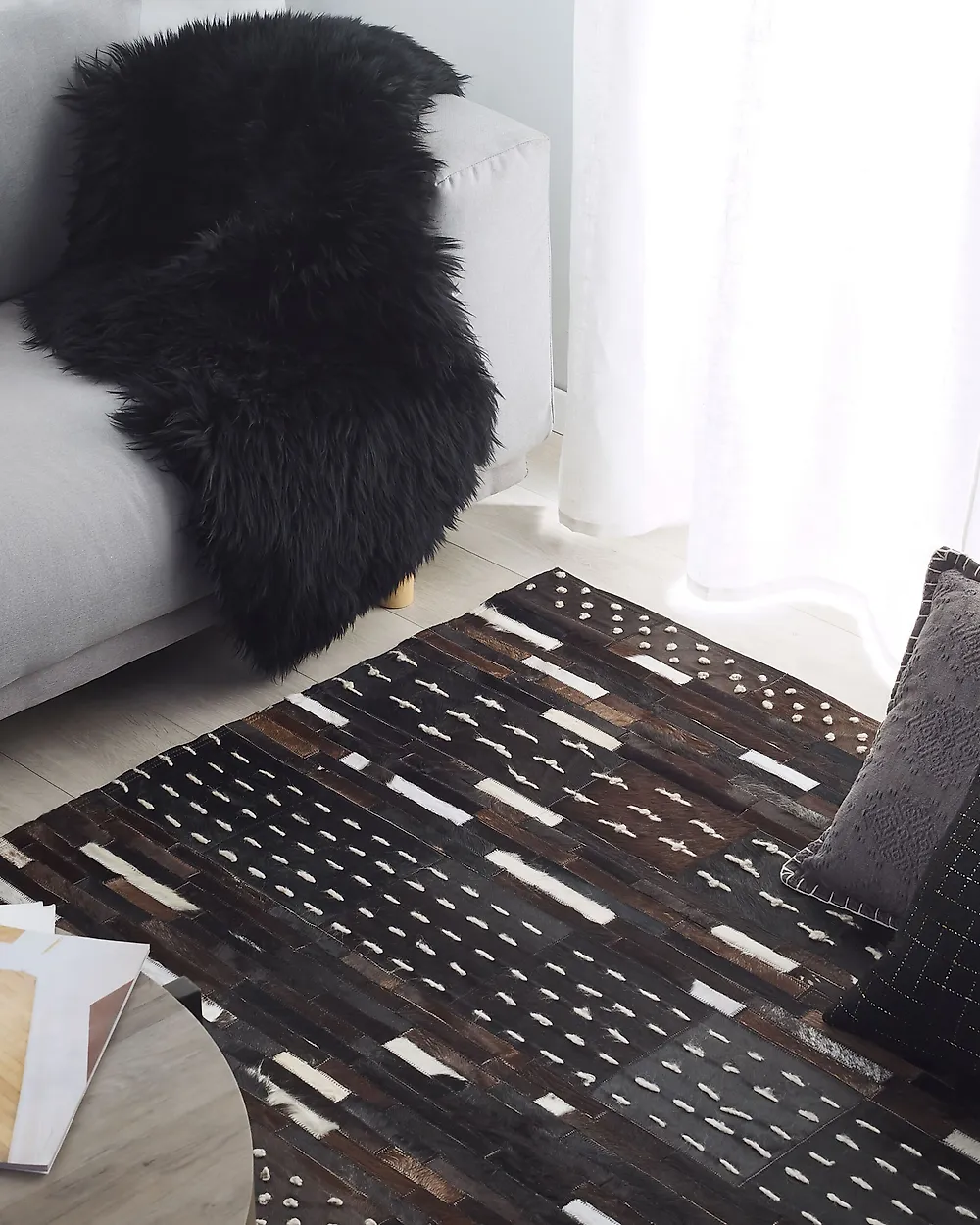 Rug AKSEKI Dark Brown 140 x 200 cm Leather_1179429