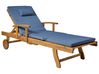 Ligstoel met kussen JAVA PREMIUM kantelbaar Acaciahout Blauw