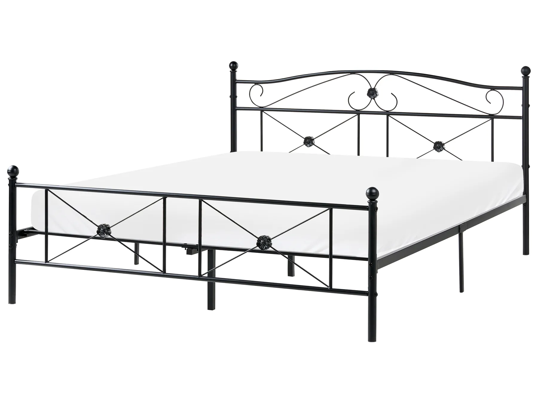 Krevet Metal RODEZ 160 x 200 cm Crni_740631