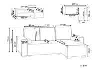 Eckschlafsofa 3-Sitzer EDANE mit Stauraum Stoff Hellgrün linksseitig_1057278