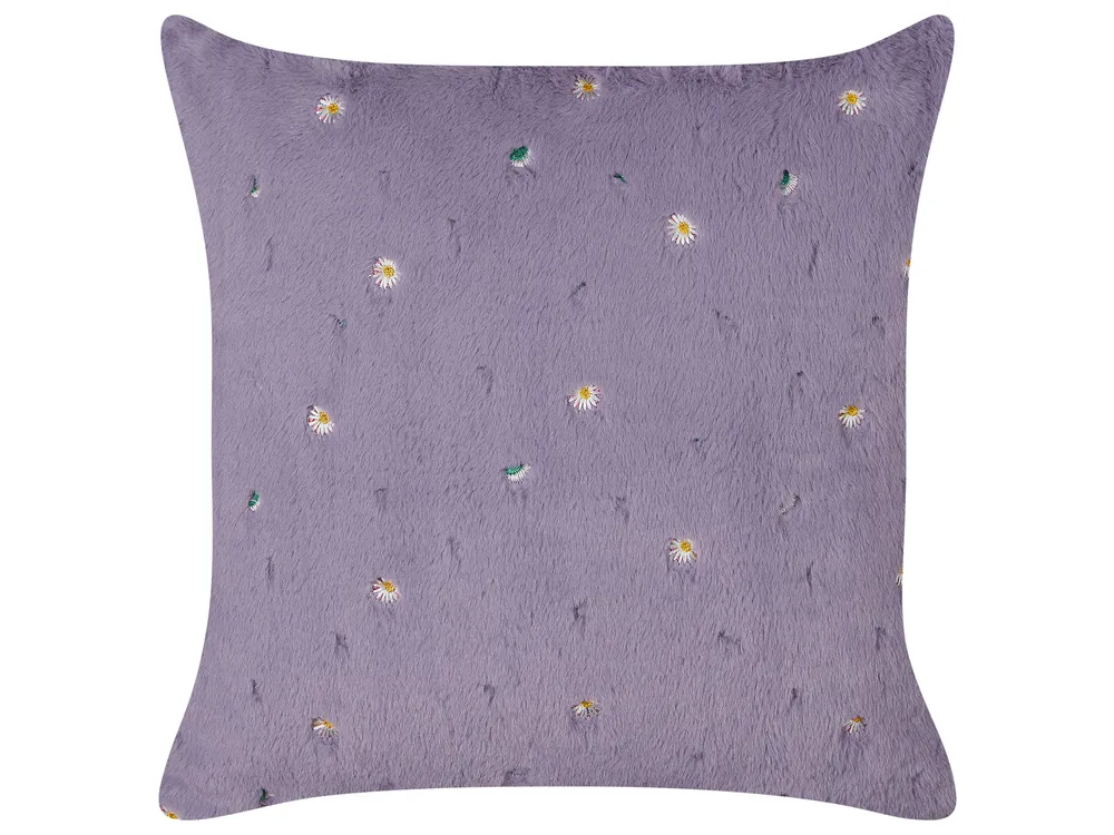 Dekokissen 2er Set LAVATERA 45 x 45 cm Violett Blumenmuster_901984