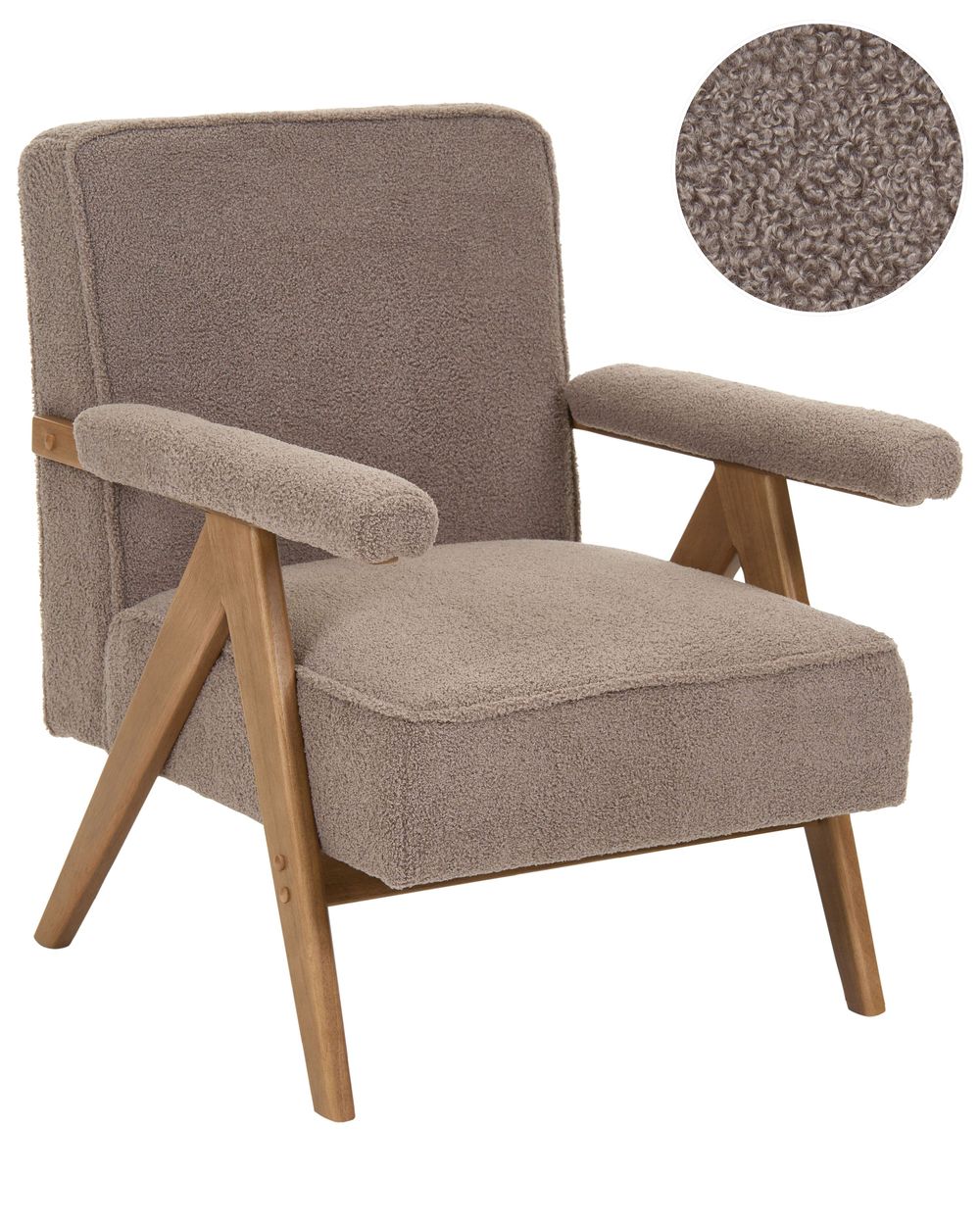Fauteuil EVJE Bouclé Taupe