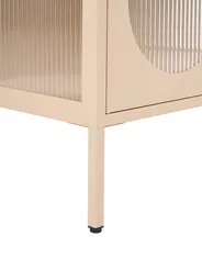 Glass Display Cabinet FOXTON 80 cm Metal Beige_1108611