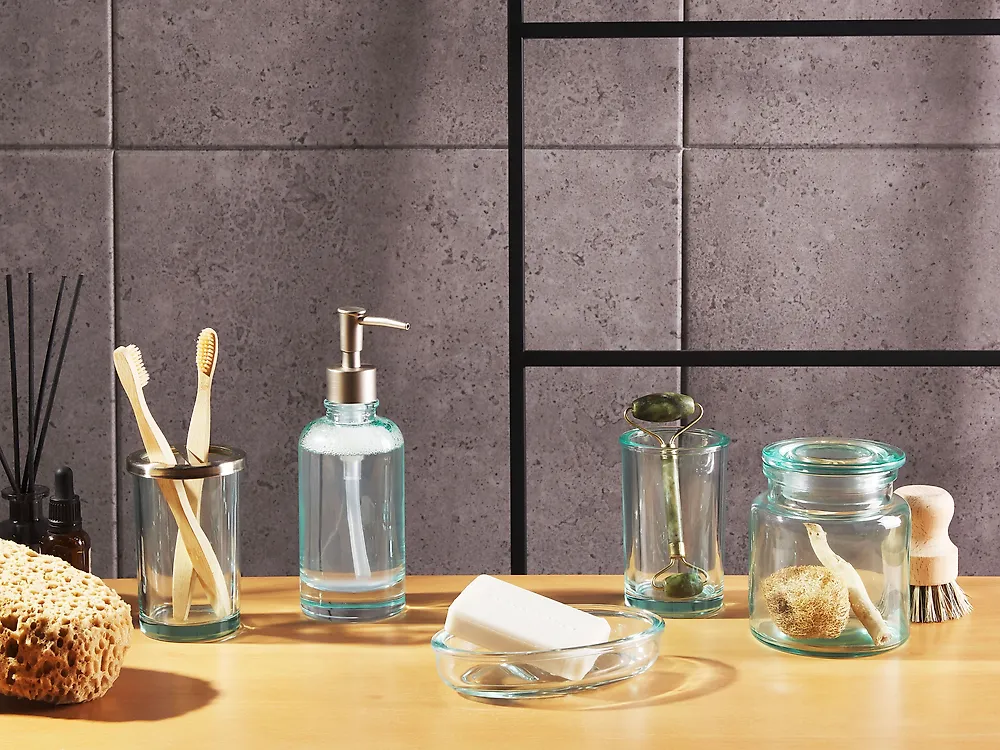 Badaccessoires Set 5-teilig AMARGA Glas Grün_1179814