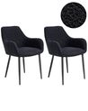 Esszimmerstuhl 2er Set ALDEN Bouclé Schwarz