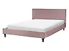 Bett mit Lattenrost Samtstoff FITOU 140 x 200 cm Rosa