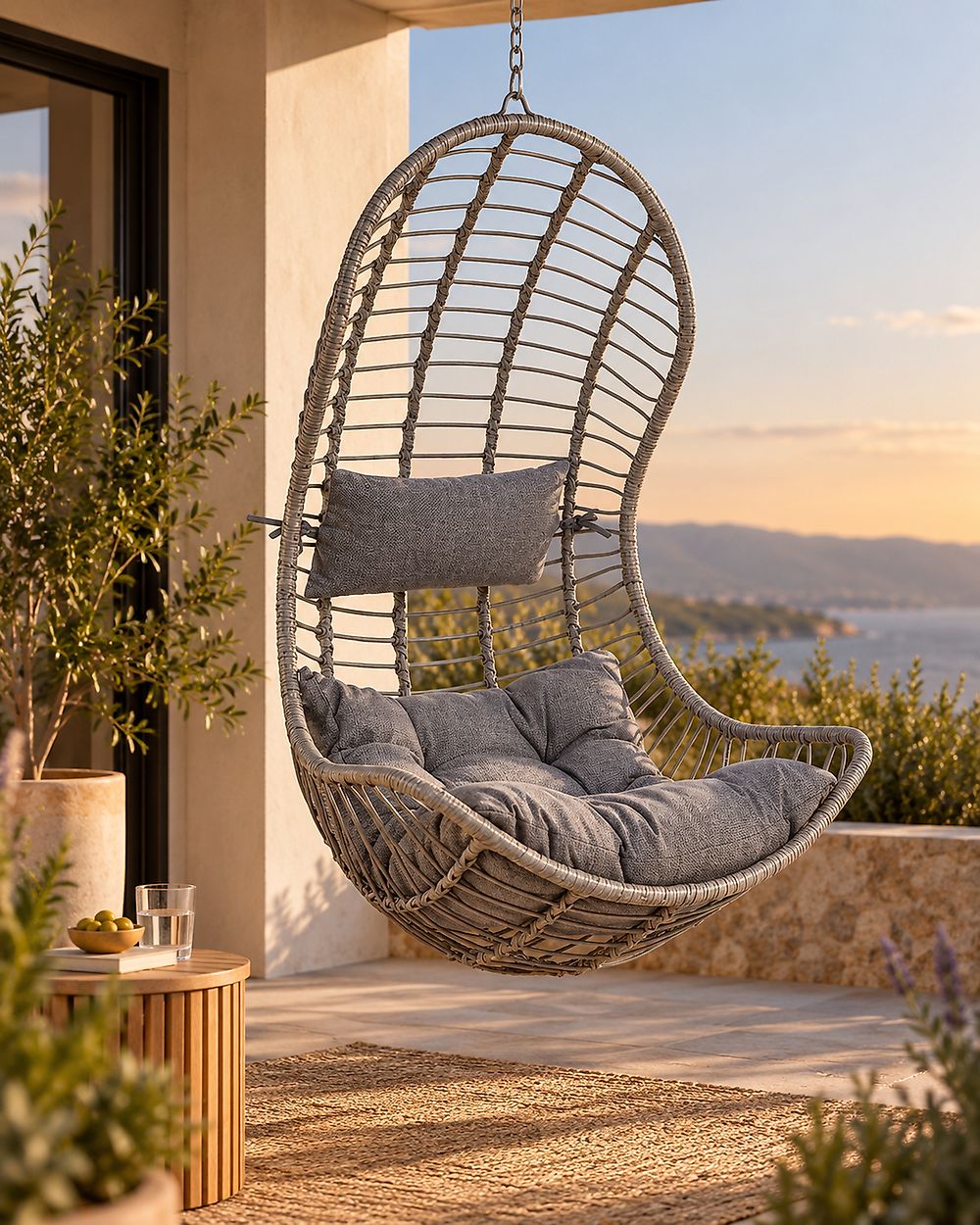 Hanging Chair PINETO PE Rattan Grey