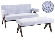 Living Room Set TAMRE Chenille Light Blue/ Dark Brown_1185302