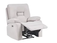 Sofa Set elektrisch verstellbar 6-Sitzer BERGEN mit USB-Anschluss Samtstoff Hellbeige_1064817