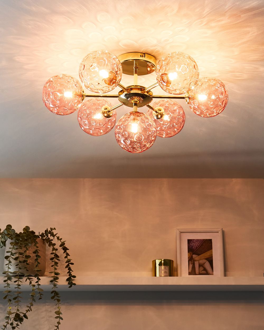 Deckenlampe ANADYR Glas Rosa