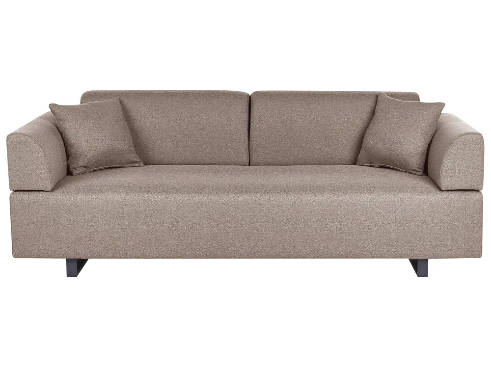 Sofa 3 Seater SOKNA with Tables Fabric Taupe_953145