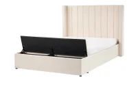 Vodeni krevet s klupom NOYERS Samet Krem bijela 140 x 200 cm_1036727