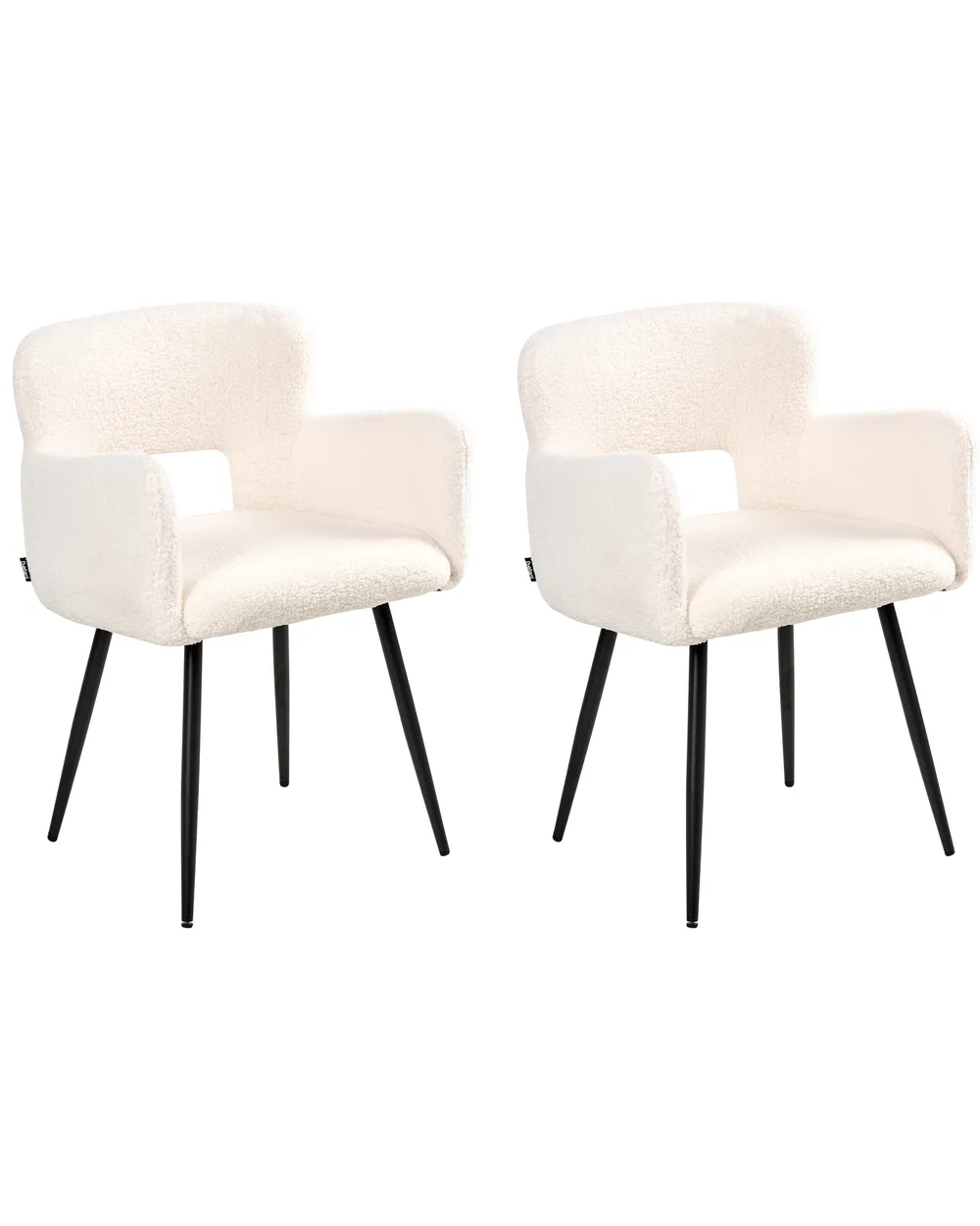 Set of 2 Dining Chairs SANILAC Boucle White_887238