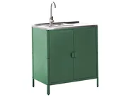 Outdoor-Küche 4er Set mit Spüle VILAMA Grün Metall_974439