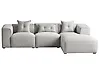 Corner Sofa DOLVA Fabric Light Grey Left Hand