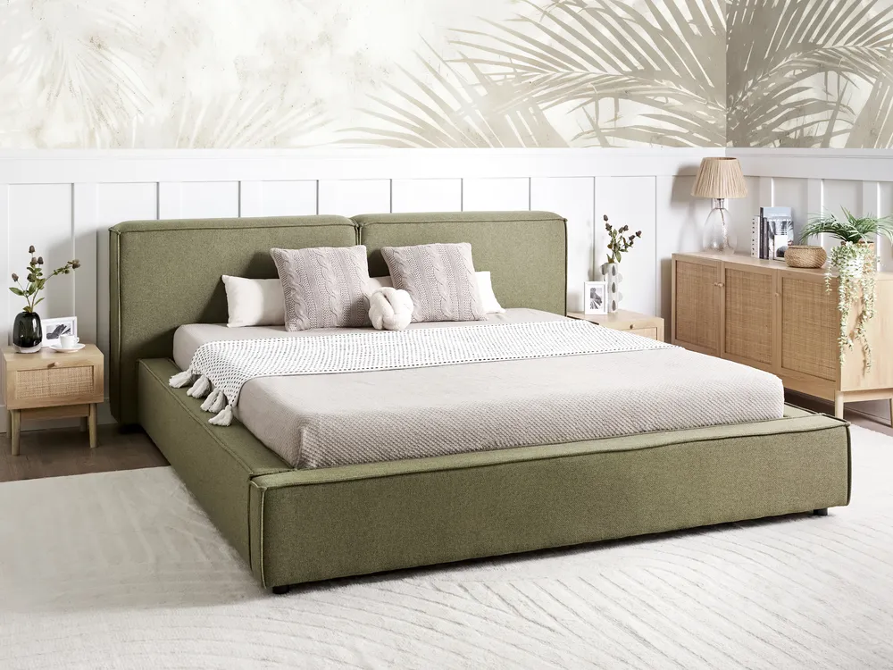 Wasserbett Stoff LINARDS 180 x 200 cm Olivgrün