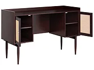 Delovna miza RATANA 130 cm x 50 cm Temno rjava barva_1191710