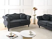 Sofa 2 Seater SKIEN Velvet Black_1171183