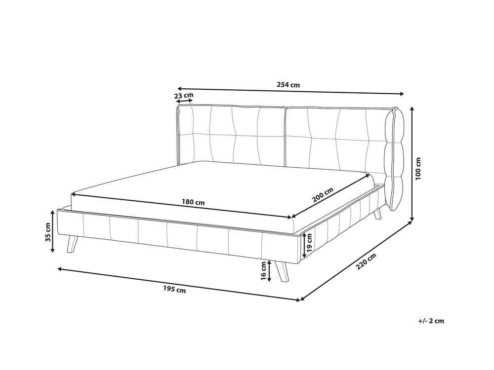 Bett mit Lattenrost Samtstoff SENLIS 180 x 200 cm Grau_740802