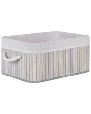 Set od 5 košara TALPE Bambusovo drvo Sivi_849966