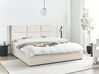 Bett mit Stauraum LAGORD Stoff Cremeweiß 180 x 200 cm