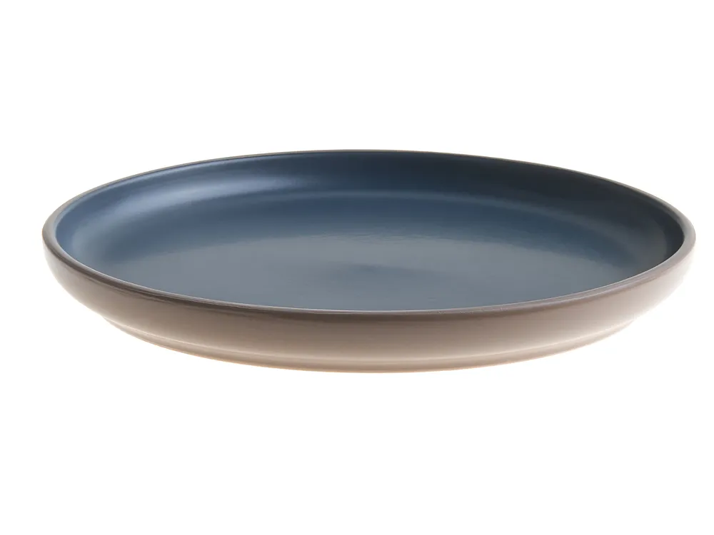 Set of 16 Dinnerware NUTMEG Stoneware Beige/ Blue_1049560