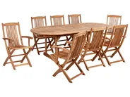 Gartenmöbel Set 8-Sitzer MAUI PREMIUM Akazienholz Hellbeige_990697