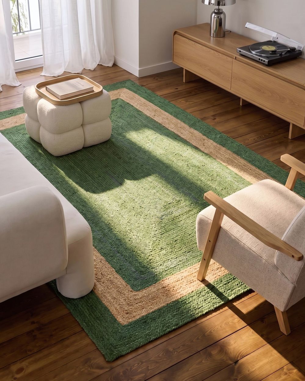 Vloerkleed KARAKUYU Groen 200 x 300 cm Jute