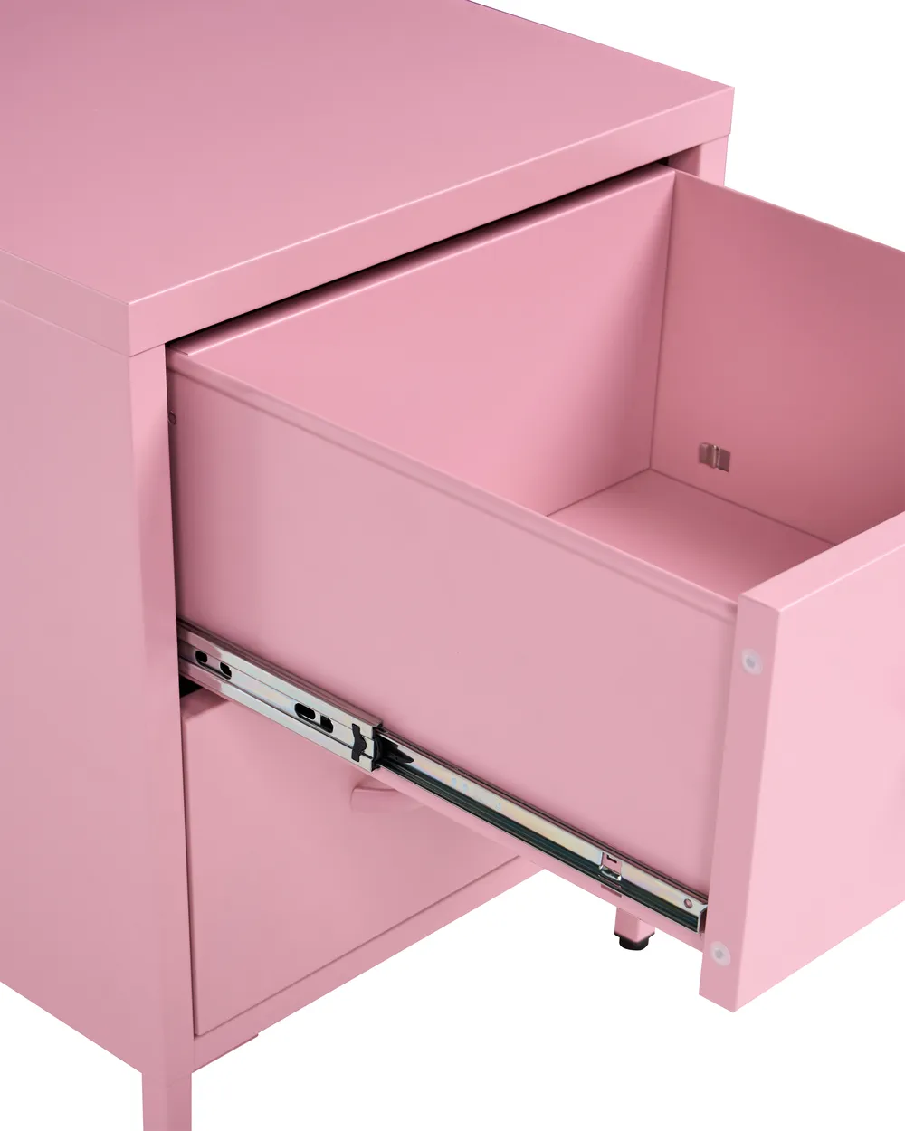 Nachttisch mit 2 Schubladen MALAVI Metall Rosa_1108321