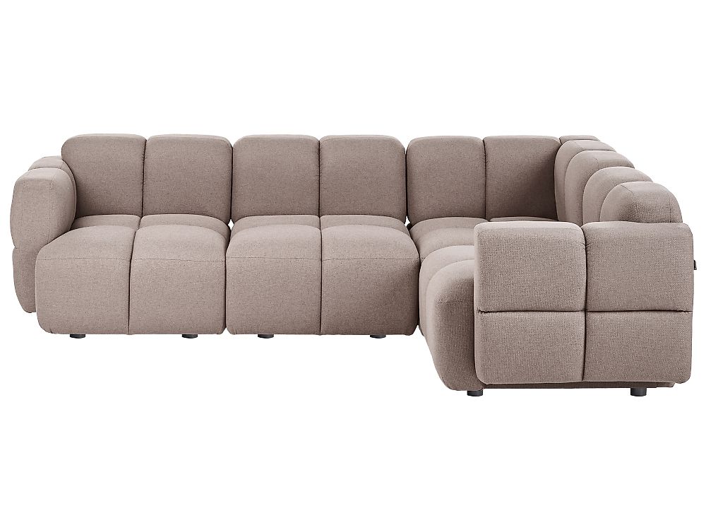 Modul Ecksofa 4-Sitzer MAKSABERG Stoff Taupe linksseitig