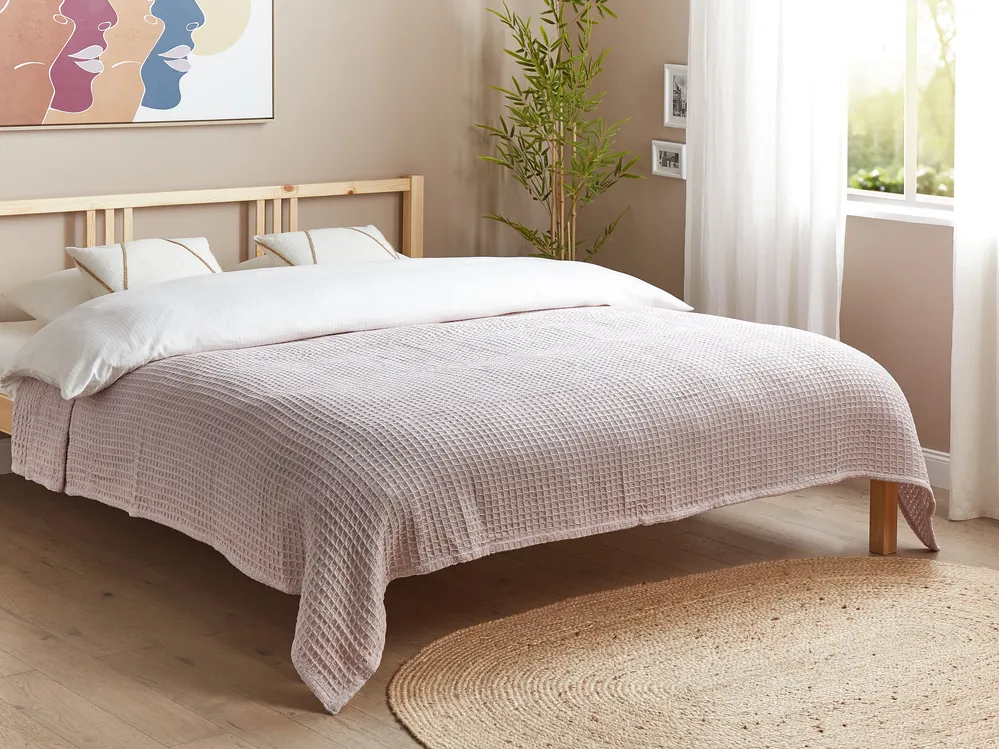 Tagesdecke CHAGYL Baumwolle 200 x 220 cm Pastellrosa