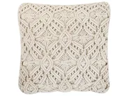 Set of 2 Decorative Cushions ESENKOY 50 x 50 cm Cotton Light Beige Geometric Pattern_768919