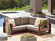 Garten Ecksofa 2-Sitzer TIMOR modular Akazienholz Dunkelrot_856650