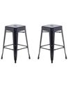 Set of 2 Bar Stools CABRILLO Metal Black