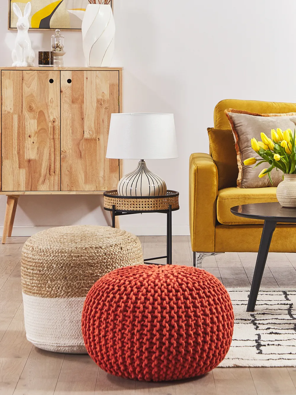 Pouf CONRAD Baumwolle Kupfer_822634