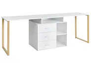 Adjustable Desk ASHMORE 165/220 cm 55 cm White_1053975
