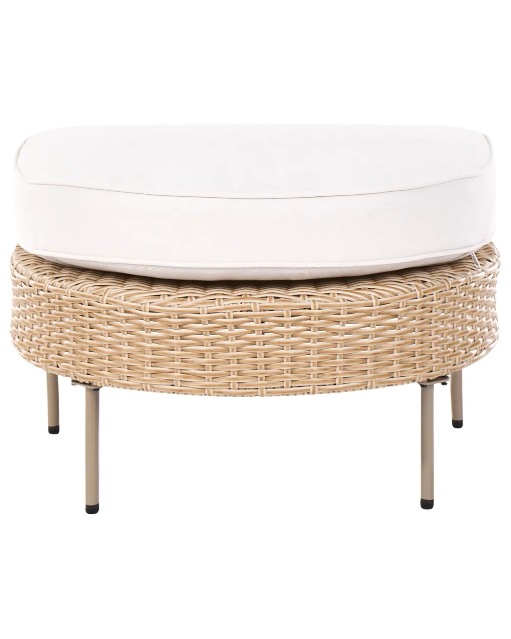 Gartensessel mit Ottomane ARCILLE Polyrattan Beige_1082719