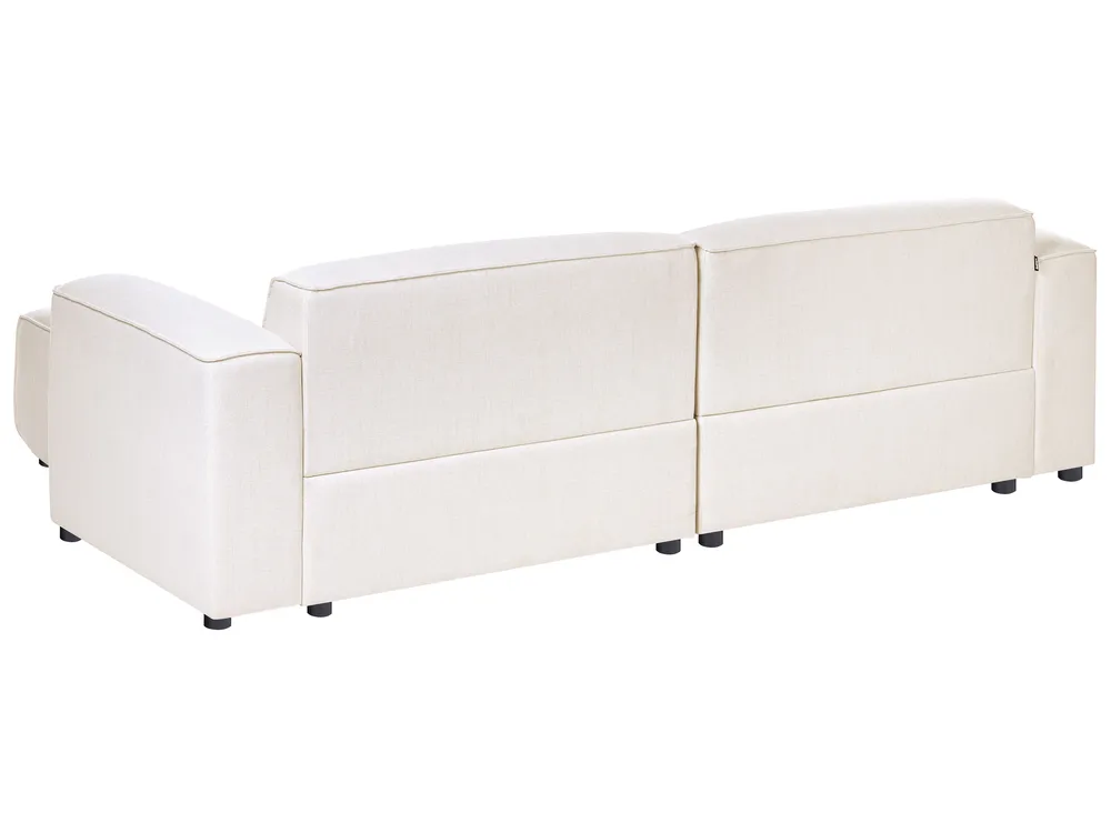 Corner Sofa 3 Seater FAABORG Fabric Off-White Left Hand_1055830