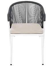 Set of 2 Garden Chairs with Cushions PARANEA Metal Grey_1179631