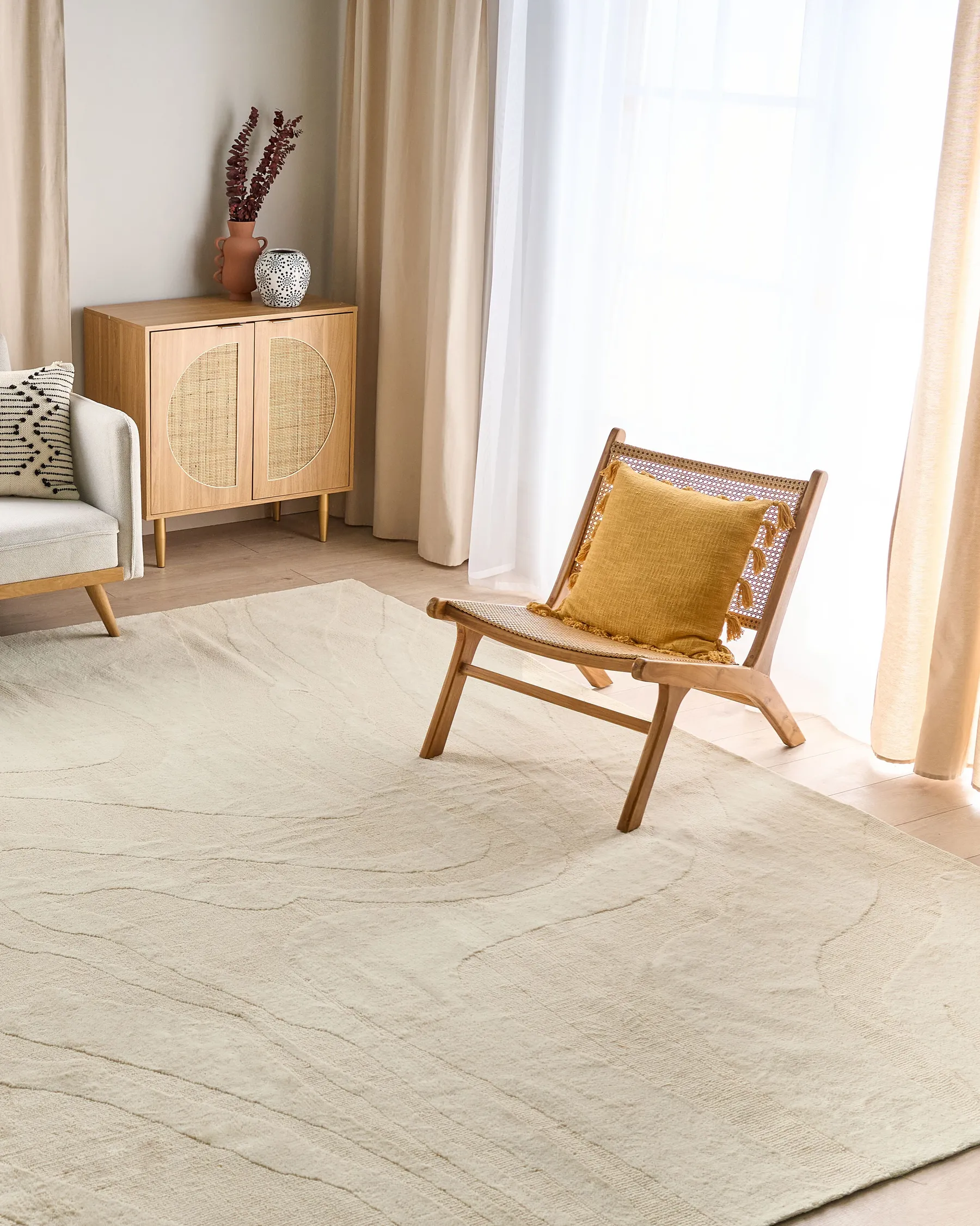 Teppich SASNAK Beige 300 x 400 cm Wolle_884347