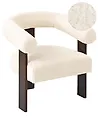 Sessel ILBRO Bouclé Cremeweiß / Dunkelbraun