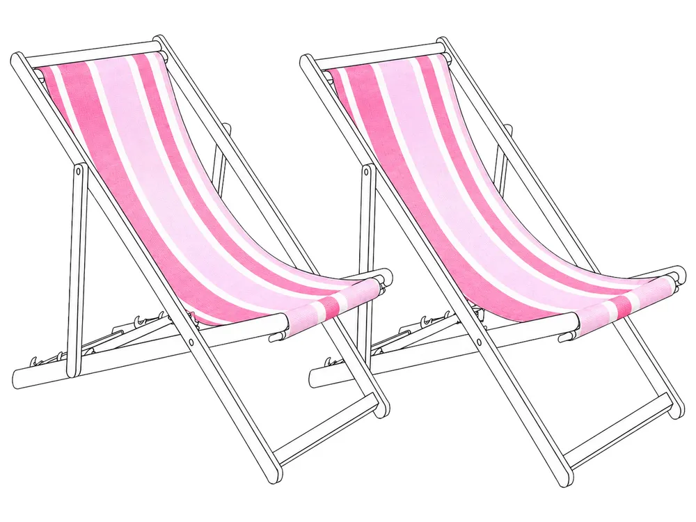 Ersatzstoff für Sonnenliege 2er Set ANZIO/AVELLINO 113 x 44 cm Rosa