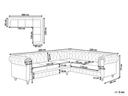 Corner Sofa 6 Seater CHESTERFIELD Fabric Grey Left Hand_709404