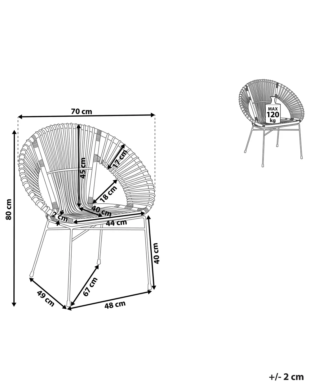 Dining Chair SARITA Rattan Natural_734943